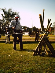 Demostraciones y pruebas en los jardínes del Hotel Conrad